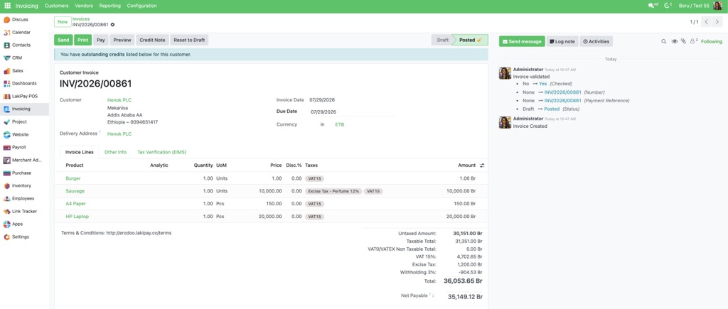 Odoo Integration With E- invoicing (MOR)