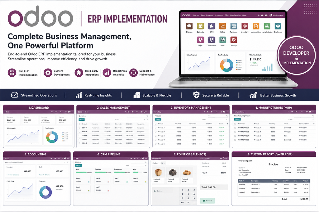Odoo ERP Implementation for Manufacturing & Distribution Company