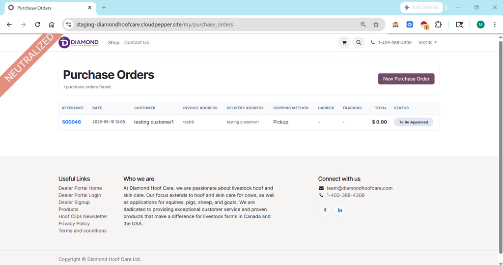 Odoo 19 Dealer Management Portal & Order Workflow