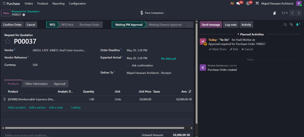 Custom Odoo Approval Workflow for Sales, Purchase & Timesheets