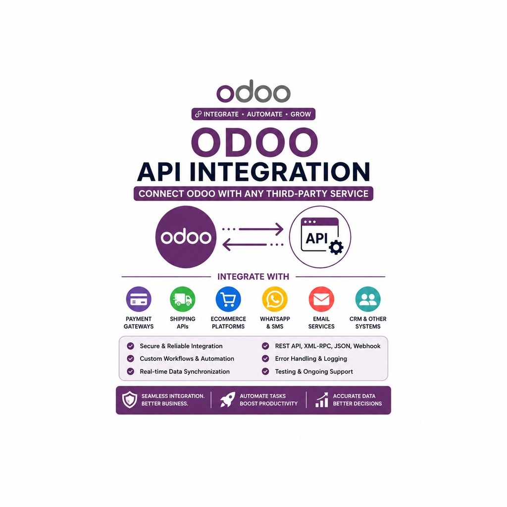 I will integrate any third-party API with Odoo ERP
