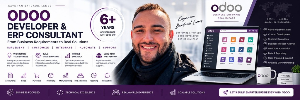 Senior Odoo Developer | Customization, API Integration & Migration