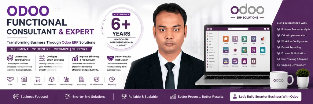 I will implement, configure and support your Odoo ERP system