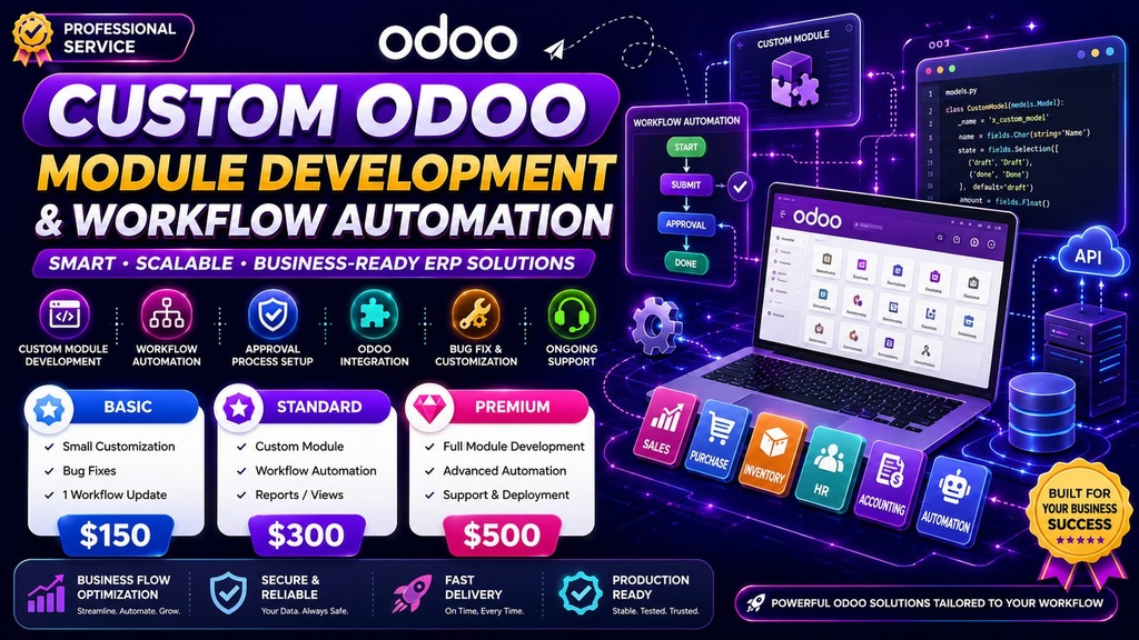 Custom Odoo Module Development & Workflow Automation