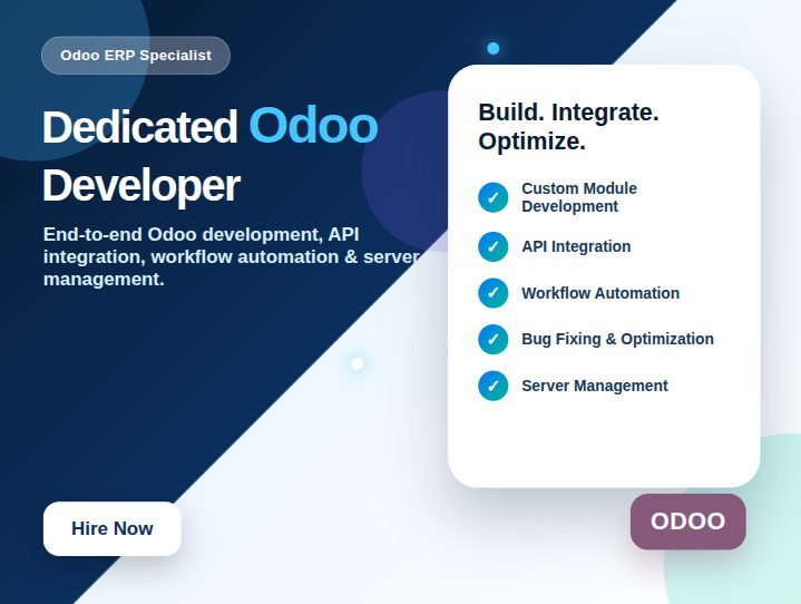 I will develop, customize, fix, and support Odoo ERP modules
