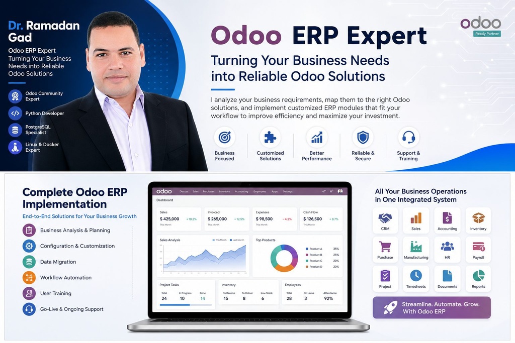 Odoo ERP Expert | Turning Your Business Needs into Reliable Odoo Solutions.