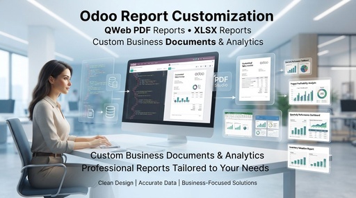 I will create and customize Odoo QWeb PDF and XLSX reports