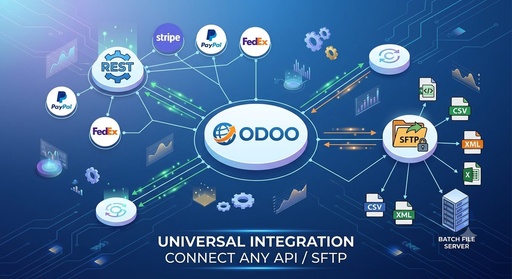 I can Integrate any third-party API / SFTP File based Systems with Odoo