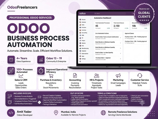 I will automate your Odoo business workflows