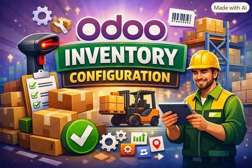 I will configure Odoo 19 Inventory, warehouses, locations, and operations