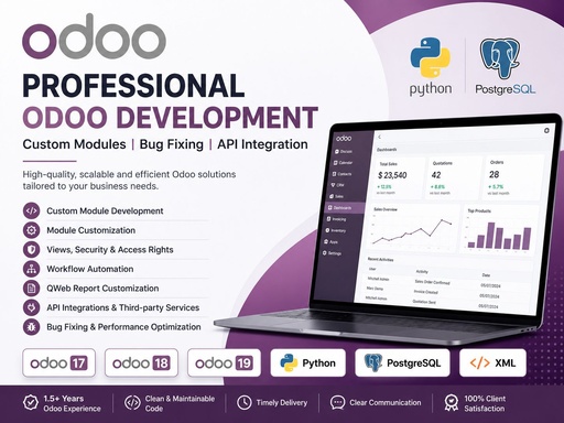 I will develop, customize and fix Odoo modules using Python